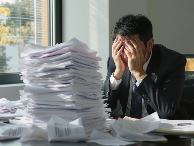 大量書類_男性